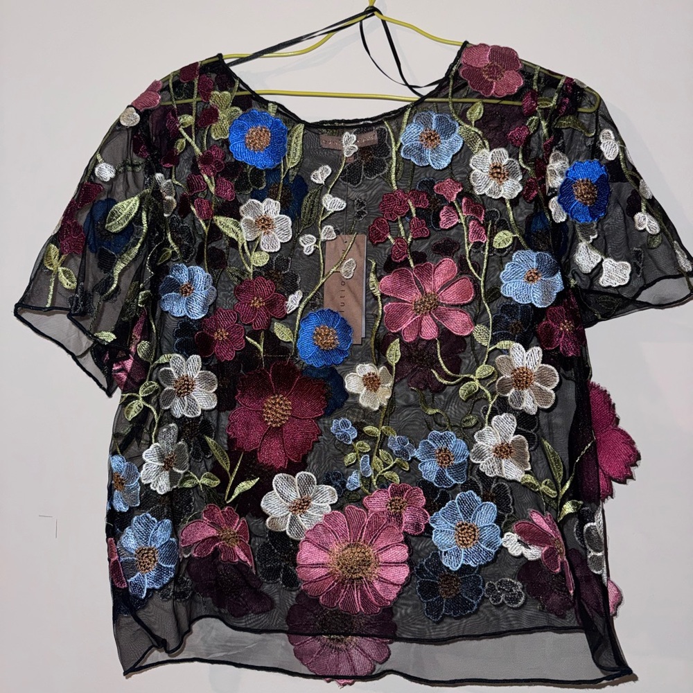 NWT floral mesh crop top original price